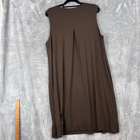 J. Jill Wearever Dress Sleeveless Midi Dark Green 2X Rayon Stretch - Picture 9 of 10
